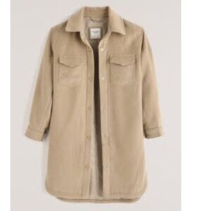 Abercrombie Camel colored shacket petite
